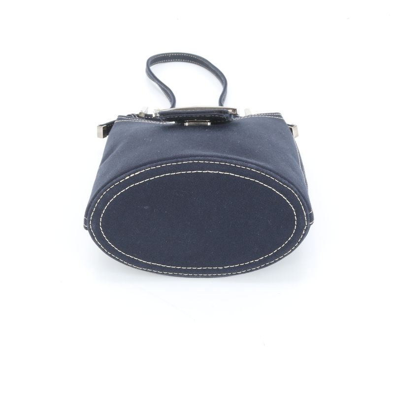 Unused Fendi Mamma Bucket Denim One Shoulder Bag Shoulder Hand Navy Blue