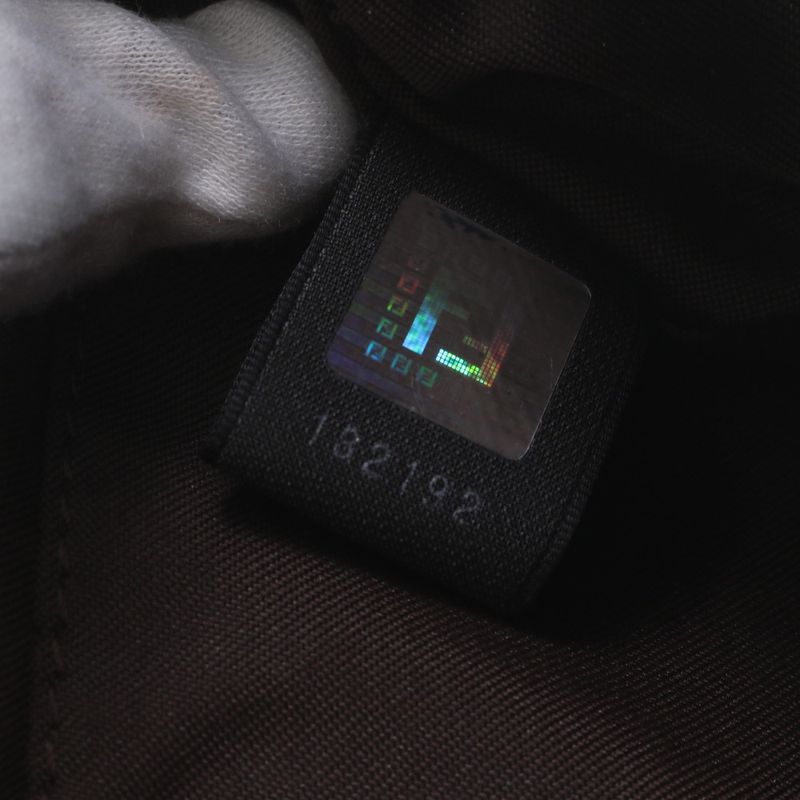 Fendi Zucchino Leather Shoulder Bag With Hologram Seal Shoulder Genuine Leather