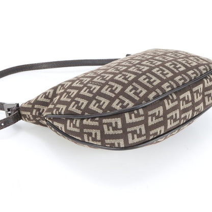 Fendi Zucchino Leather Shoulder Bag With Hologram Seal Shoulder Genuine Leather