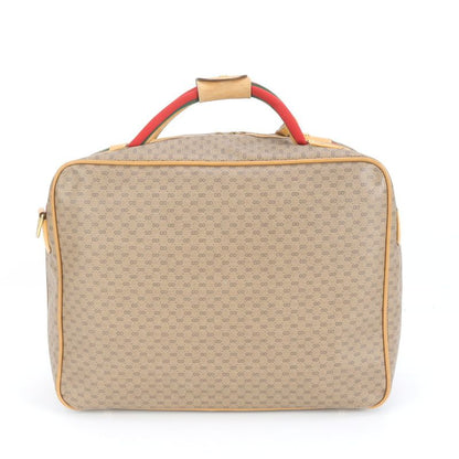 Vintage Gucci Micro GG Leather Boston Bag Business Travel Carry Brown A4 Men's