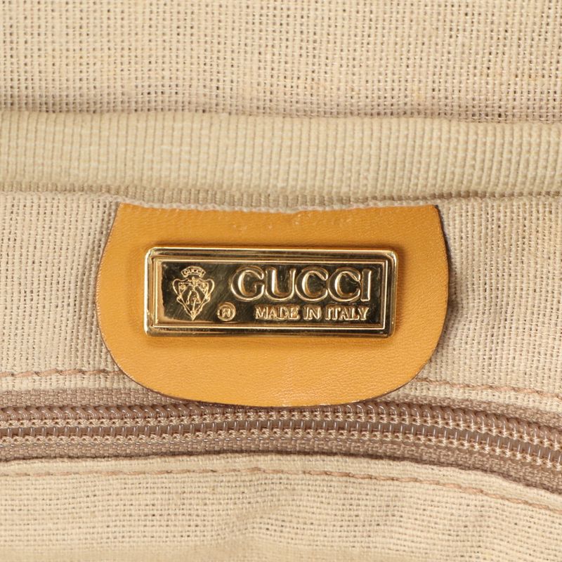 Vintage Gucci Micro GG Leather Boston Bag Business Travel Carry Brown A4 Men's