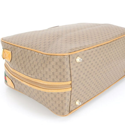 Vintage Gucci Micro GG Leather Boston Bag Business Travel Carry Brown A4 Men's