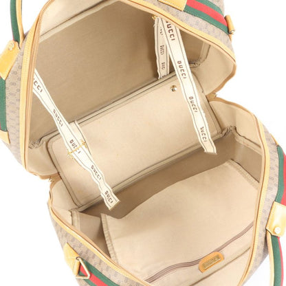 Vintage Gucci Micro GG Leather Boston Bag Business Travel Carry Brown A4 Men's