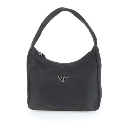 Prada Tessuto Nylon Triangle Logo Handbag Tote Black Women's RRM Da22-6