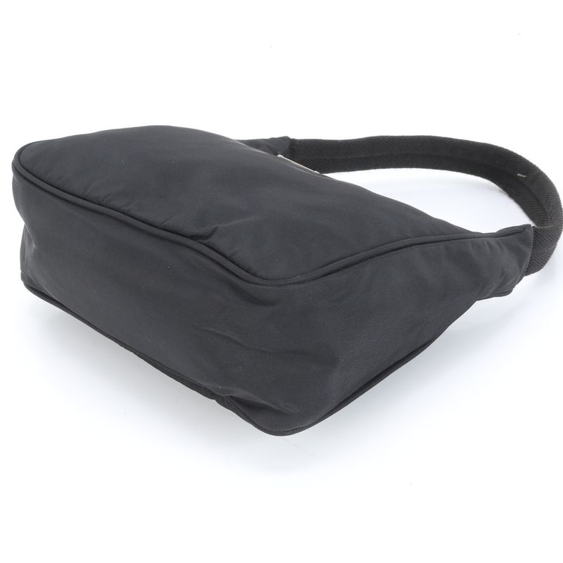 Prada Tessuto Nylon Triangle Logo Handbag Tote Black Women's RRM Da22-6