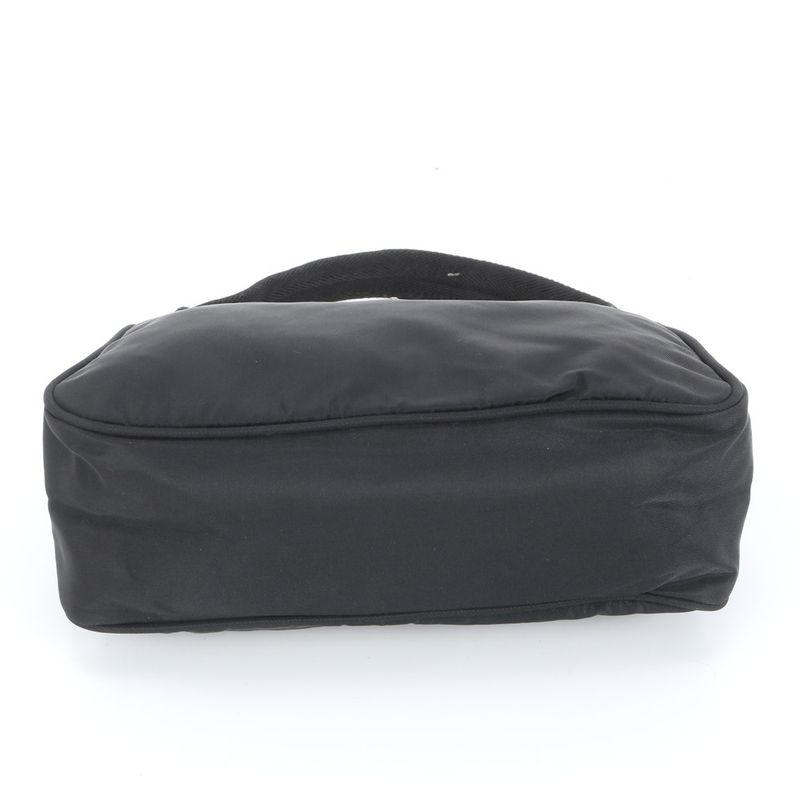 Prada Tessuto Nylon Triangle Logo Handbag Tote Black Women's RRM Da22-6