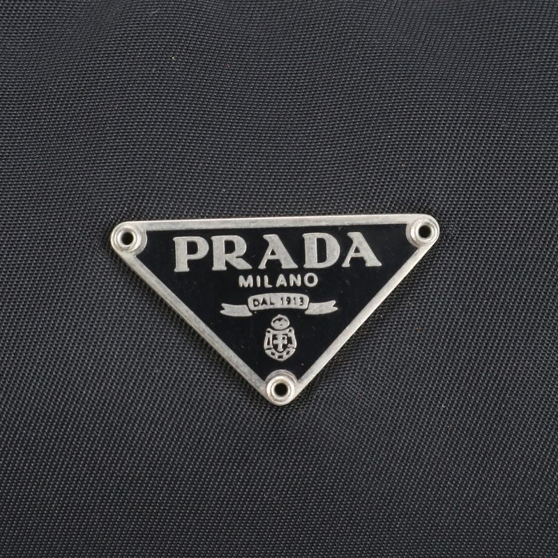 Prada Tessuto Nylon Triangle Logo Handbag Tote Black Women's RRM Da22-6