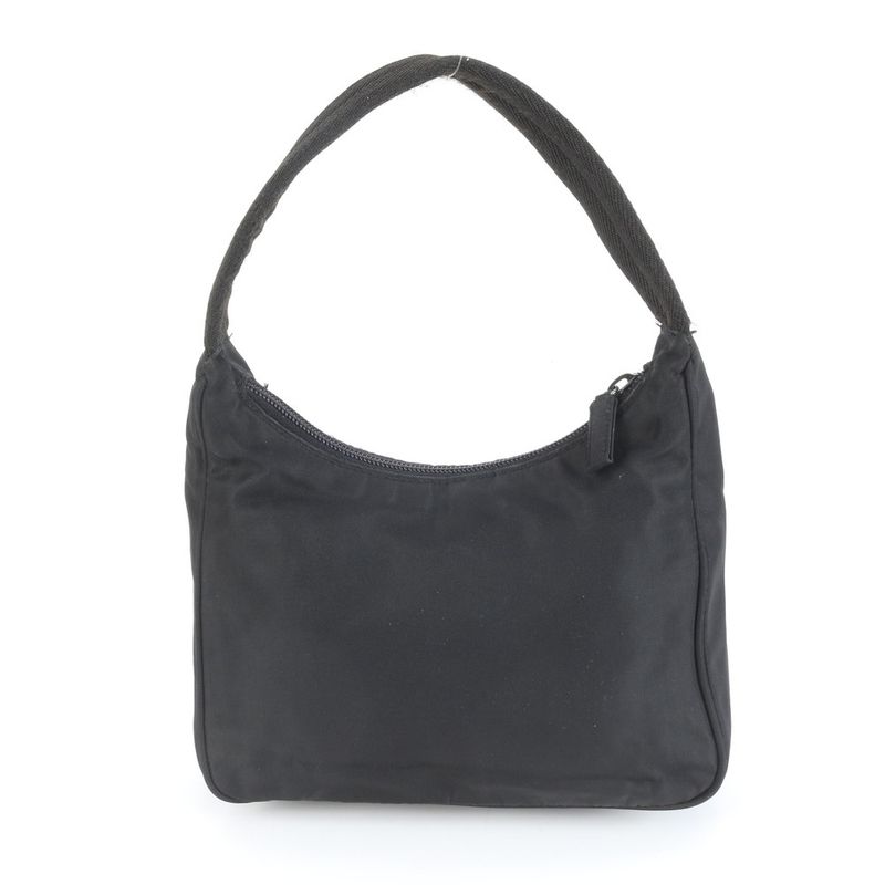 Prada Tessuto Nylon Triangle Logo Handbag Tote Black Women's RRM Da22-6