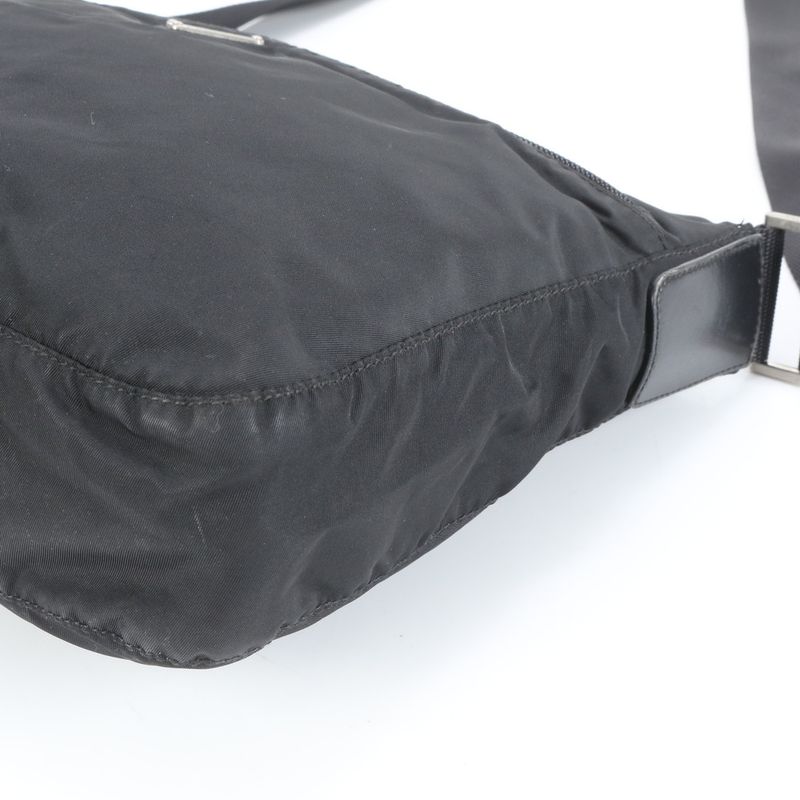 Prada Tessuto Nylon Triangle Logo Shoulder Bag Crossbody Messenger Black Men's