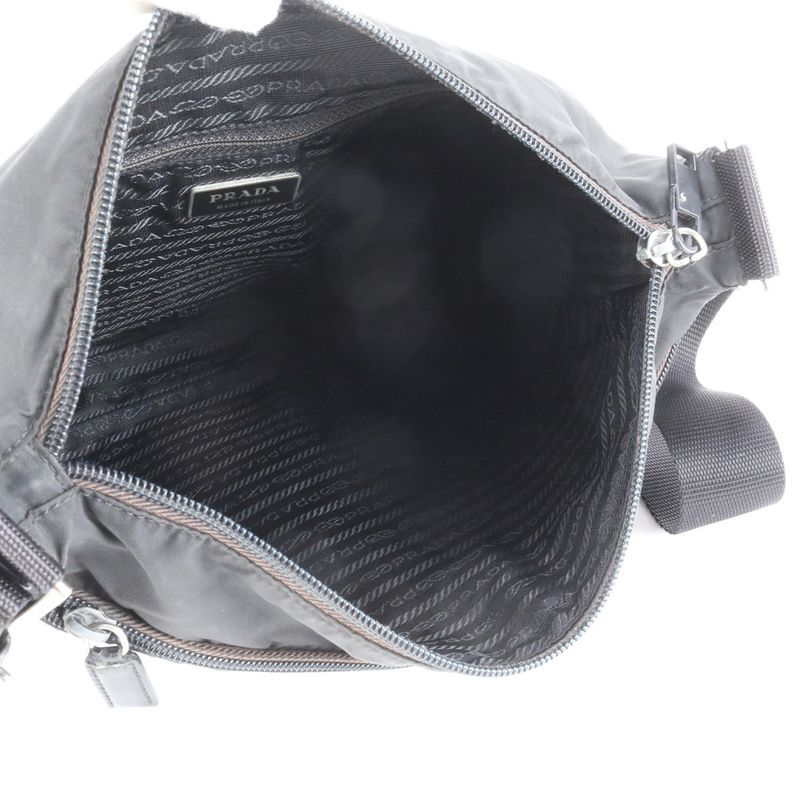 Prada Tessuto Nylon Triangle Logo Shoulder Bag Crossbody Messenger Black Men's