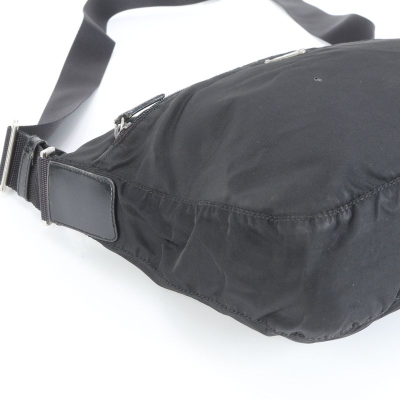 Prada Tessuto Nylon Triangle Logo Shoulder Bag Crossbody Messenger Black Men's