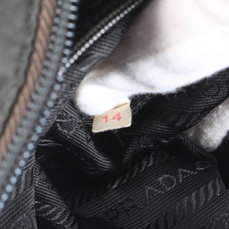 Prada Tessuto Nylon Triangle Logo Shoulder Bag Crossbody Messenger Black Men's