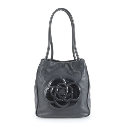 Chanel With Serial Seal Camellia Coco Mark Lambskin Leather Tote Bag Shoulder