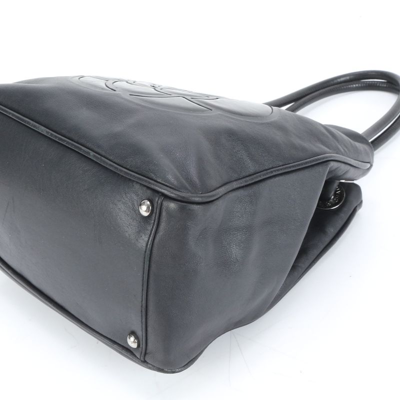 Chanel With Serial Seal Camellia Coco Mark Lambskin Leather Tote Bag Shoulder