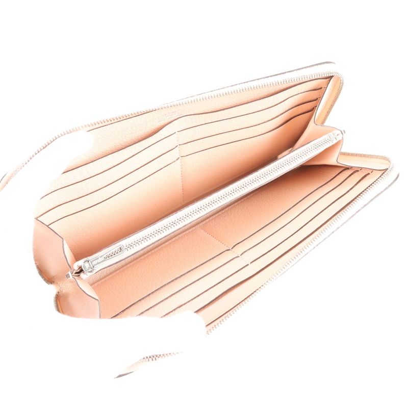 Hermes Azap Long Classic Leather Long Wallet Round Zipper Genuine Leather Women