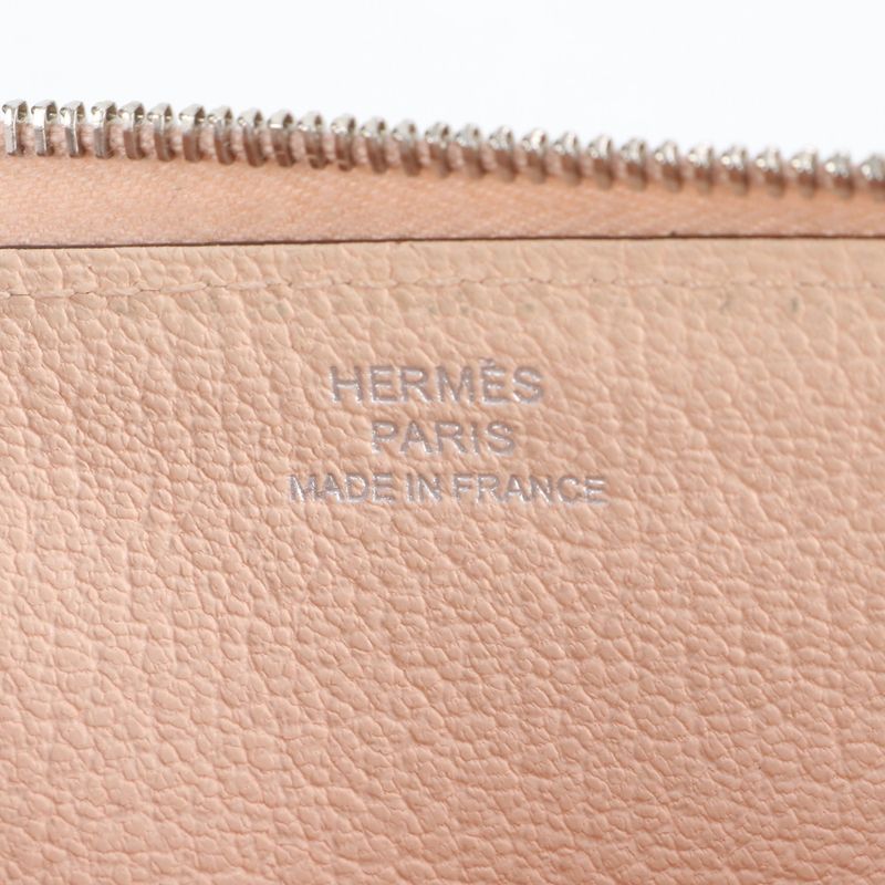 Hermes Azap Long Classic Leather Long Wallet Round Zipper Genuine Leather Women