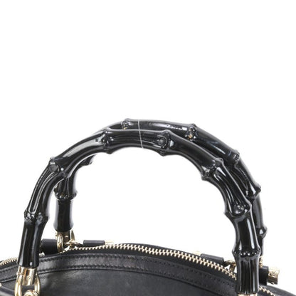 Gucci Bamboo 189867 Leather 2WAY Shoulder Bag Crossbody Hand Tote Genuine