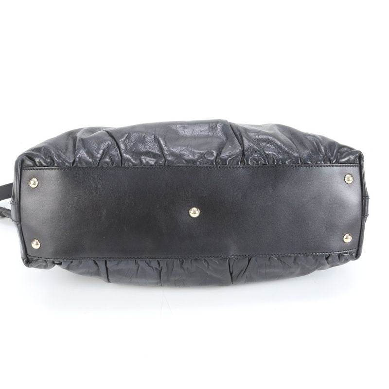 Gucci Bamboo 189867 Leather 2WAY Shoulder Bag Crossbody Hand Tote Genuine