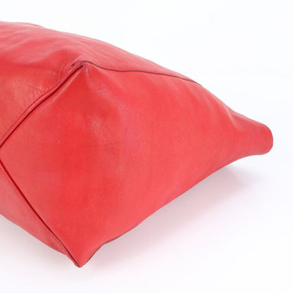 Celine Cabas Horizontal Red Leather Tote Bag Shoulder Genuine Leather A4 Ladies