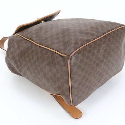 Celine Macadam Leather Backpack Sac Backpack Shoulder Bag Brown Women EEM Da35-9