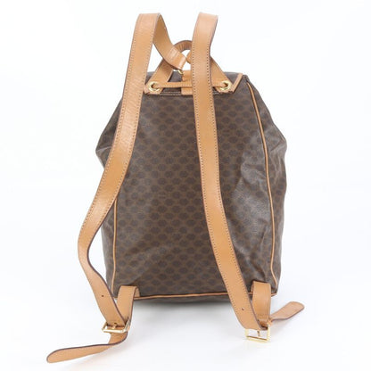 Celine Macadam Leather Backpack Sac Backpack Shoulder Bag Brown Women EEM Da35-9