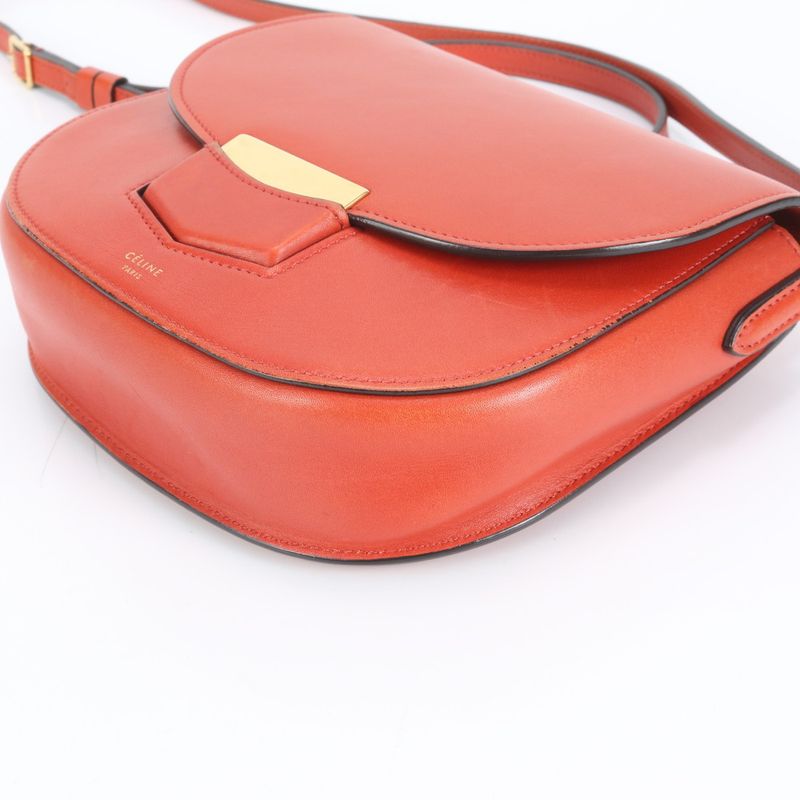 Celine Trotter Crossbody Gold Hardware Leather Shoulder Bag Crossbody Genuine