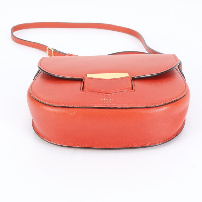 Celine Trotter Crossbody Gold Hardware Leather Shoulder Bag Crossbody Genuine