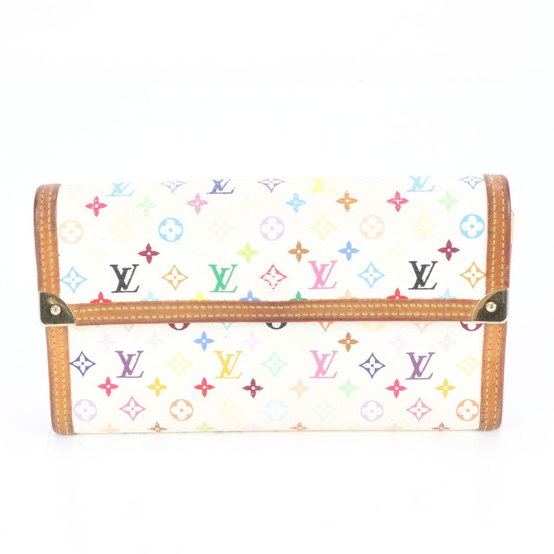 Louis Vuitton Monogram Multicolor Porte Trésor International M92659 Leather