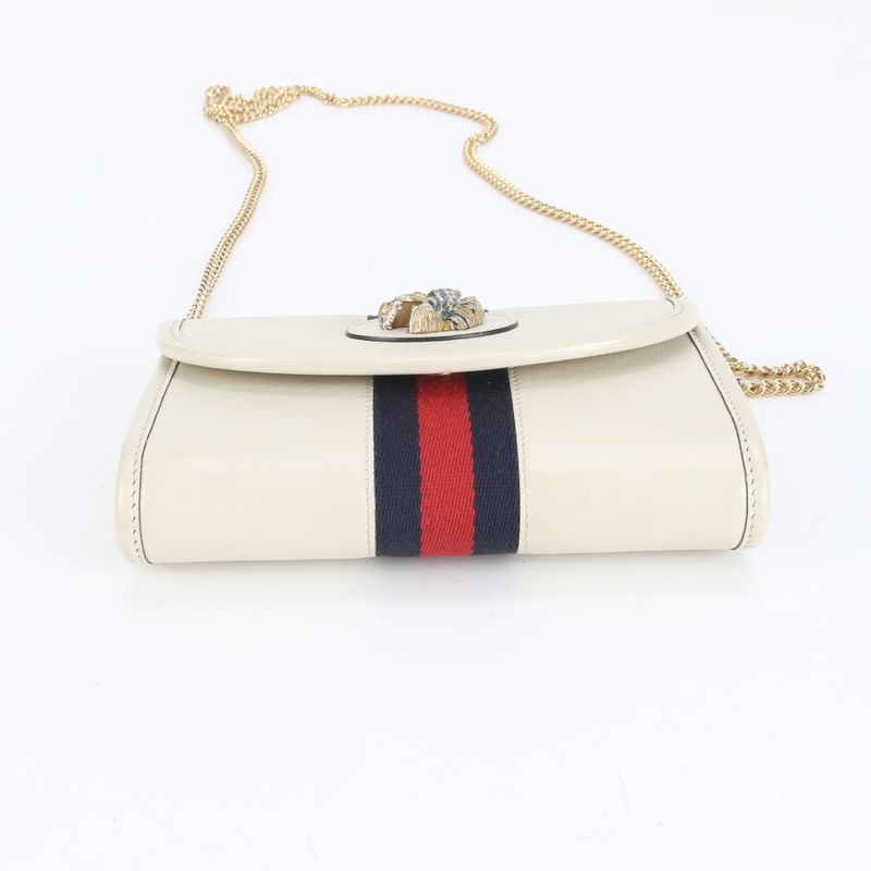 Gucci Raja Chain Shoulder Wallet Bag 573797 Leather Wallet Crossbody Women EEM