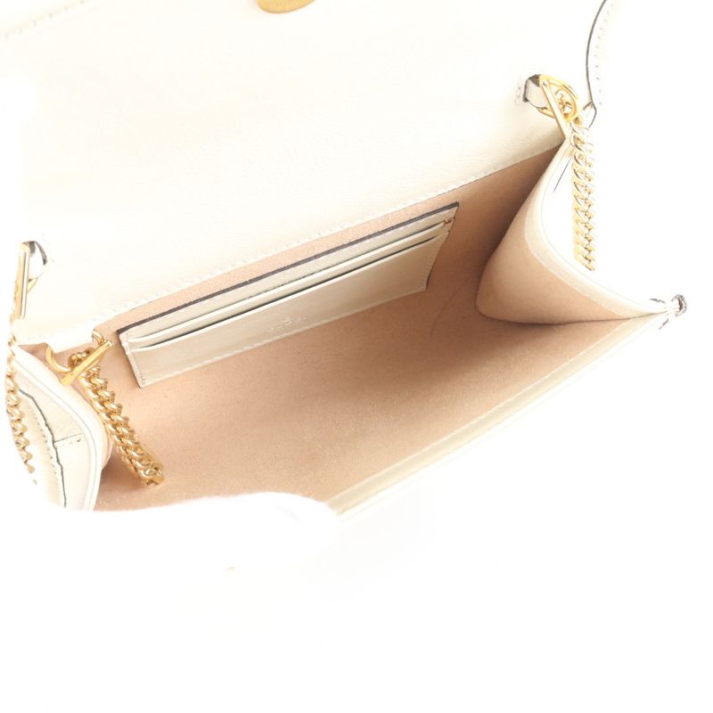 Gucci Raja Chain Shoulder Wallet Bag 573797 Leather Wallet Crossbody Women EEM