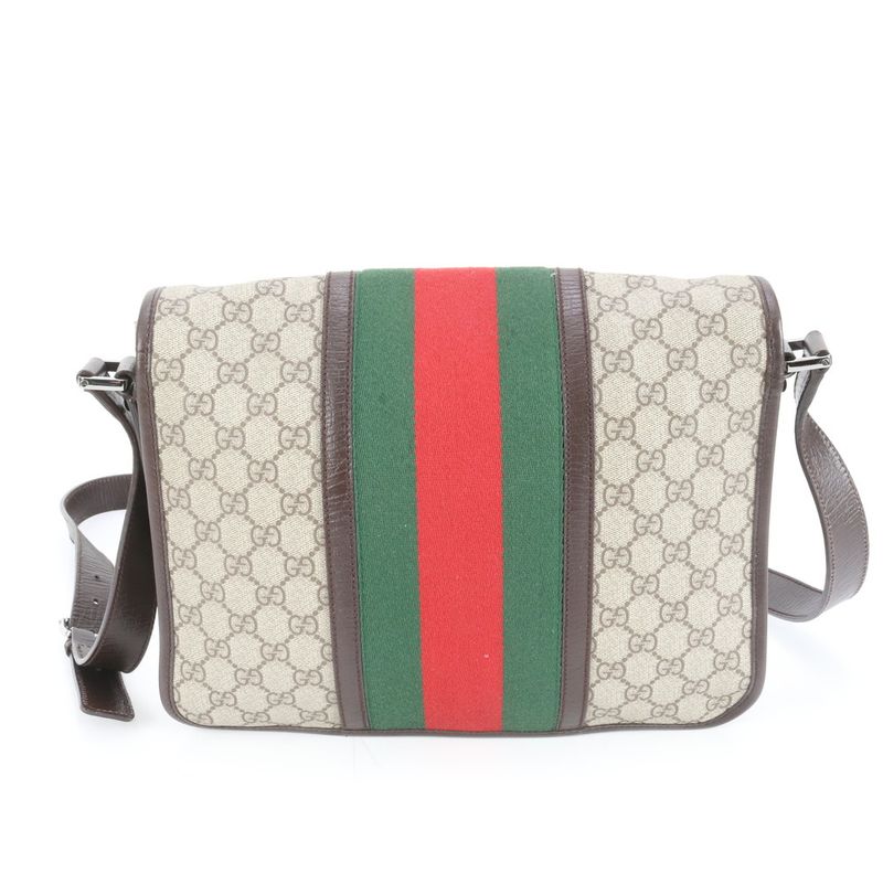 Gucci GG Supreme Sherry Line 145844 Leather Shoulder Bag Crossbody Messenger