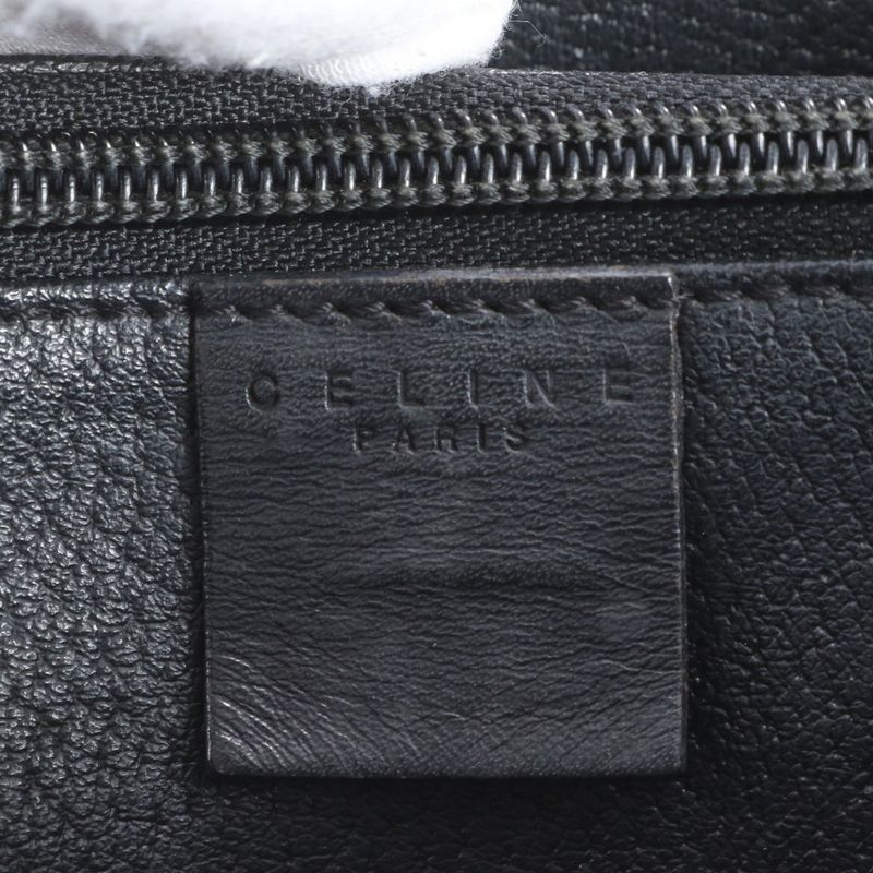 Celine Macadam Leather Tote Bag Shoulder Hand Genuine Leather Black Women's RRM