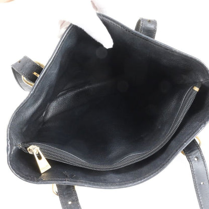 Celine Macadam Leather Tote Bag Shoulder Hand Genuine Leather Black Women's RRM