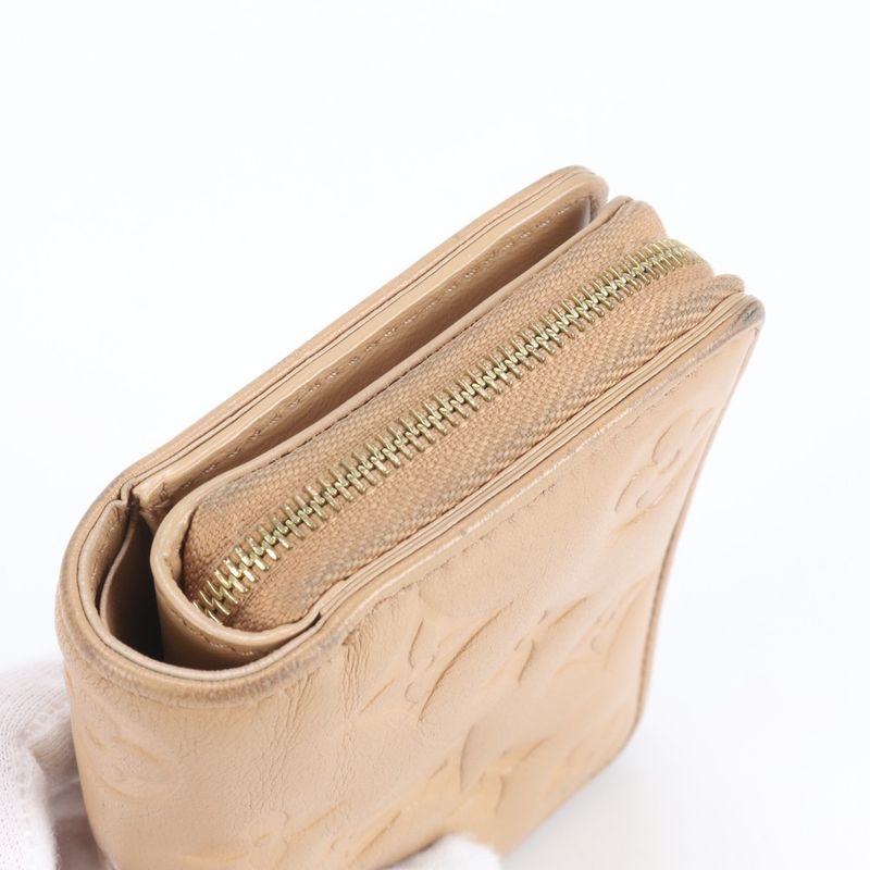 Louis Vuitton Monogram Coussin With RFID Portefeuille Roux Leather Fold Wallet