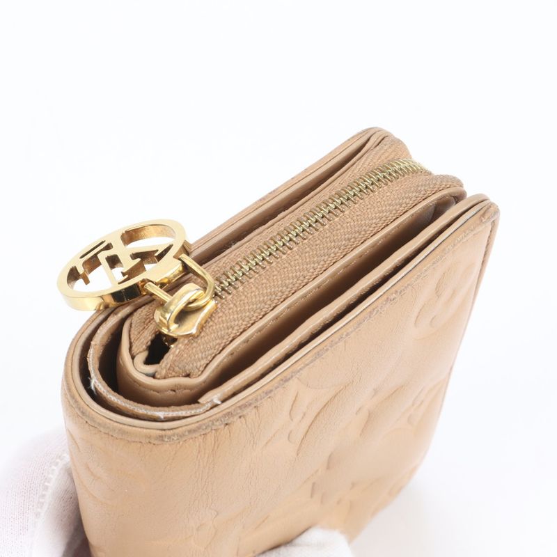 Louis Vuitton Monogram Coussin With RFID Portefeuille Roux Leather Fold Wallet