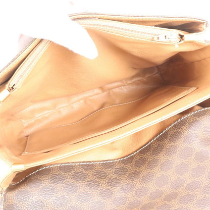 Celine Macadam Leather Shoulder Bag Crossbody Hand Tote Brown Women's RRM