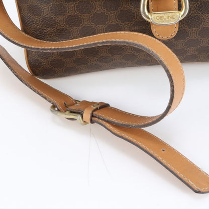 Celine Macadam Leather Shoulder Bag Crossbody Hand Tote Brown Women's RRM