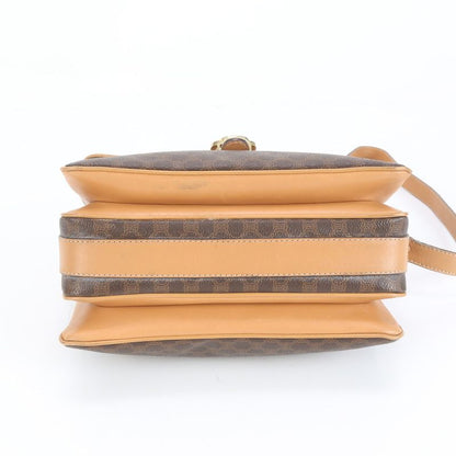 Celine Macadam Leather Shoulder Bag Crossbody Hand Tote Brown Women's RRM