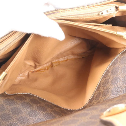 Celine Macadam Leather Shoulder Bag Crossbody Hand Tote Brown Women's RRM