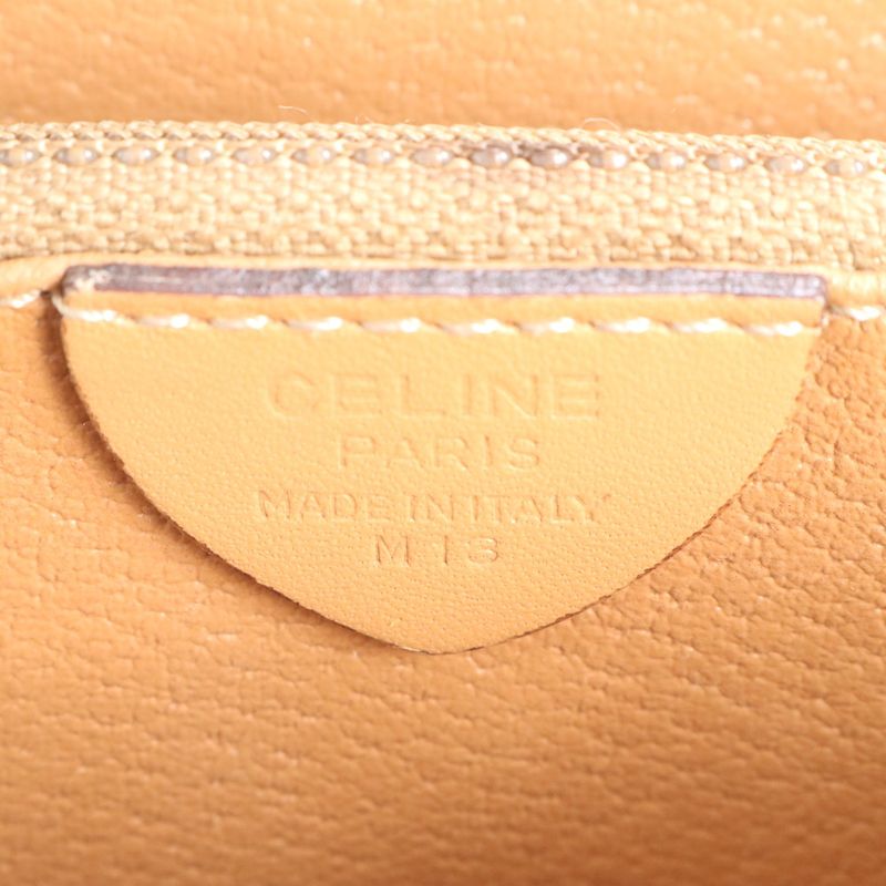 Celine Macadam Leather Shoulder Bag Crossbody Hand Tote Brown Women's RRM