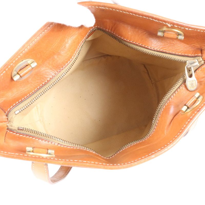 Vintage Celine Macadam Leather Tote Bag Shoulder Brown Women's EEM Da37-6