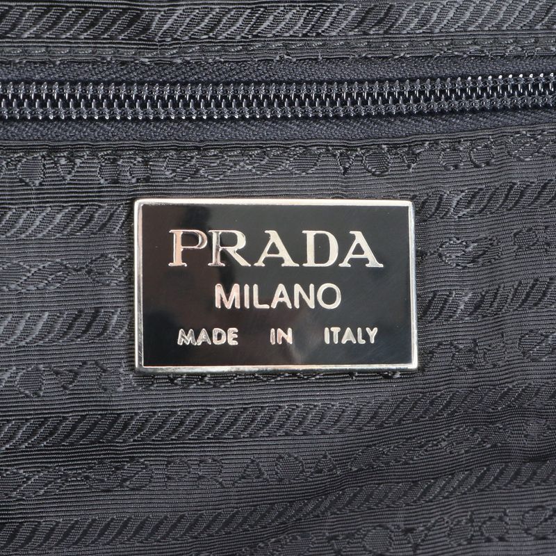 Prada Tessuto Nylon Saffiano Leather Boston Bag Business Travel Tote Carry