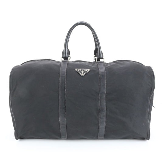 Prada Tessuto Nylon Saffiano Leather Boston Bag Business Travel Tote Carry