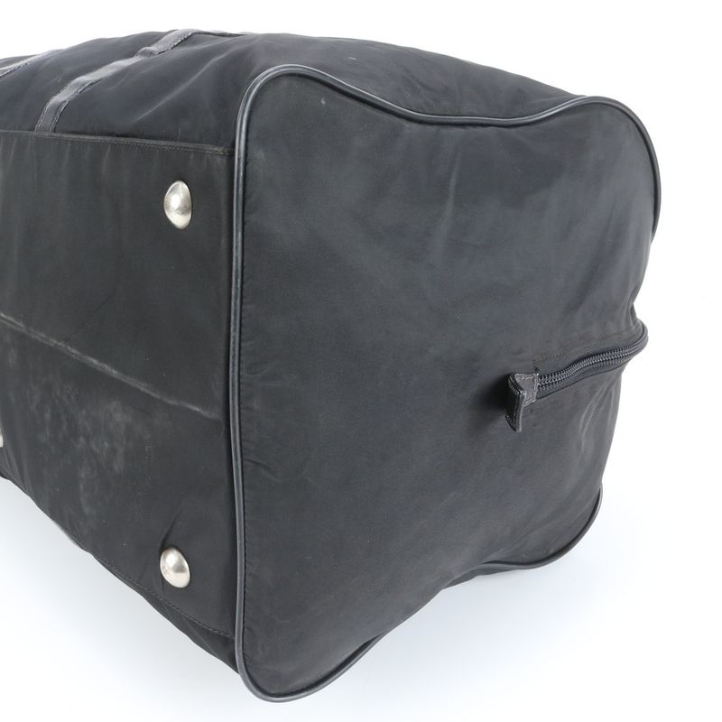 Prada Tessuto Nylon Saffiano Leather Boston Bag Business Travel Tote Carry