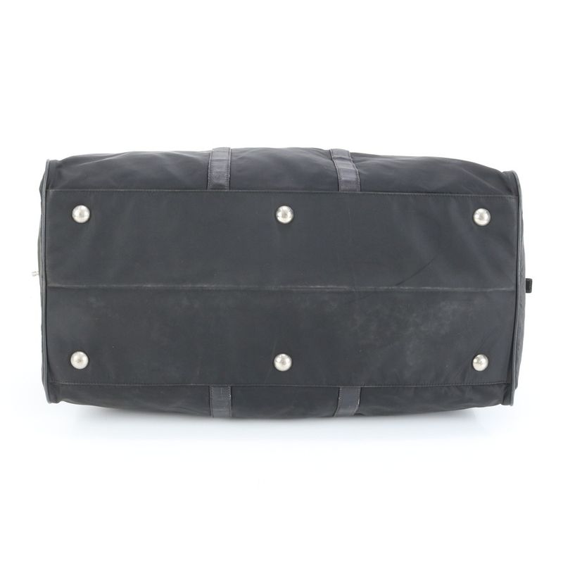 Prada Tessuto Nylon Saffiano Leather Boston Bag Business Travel Tote Carry