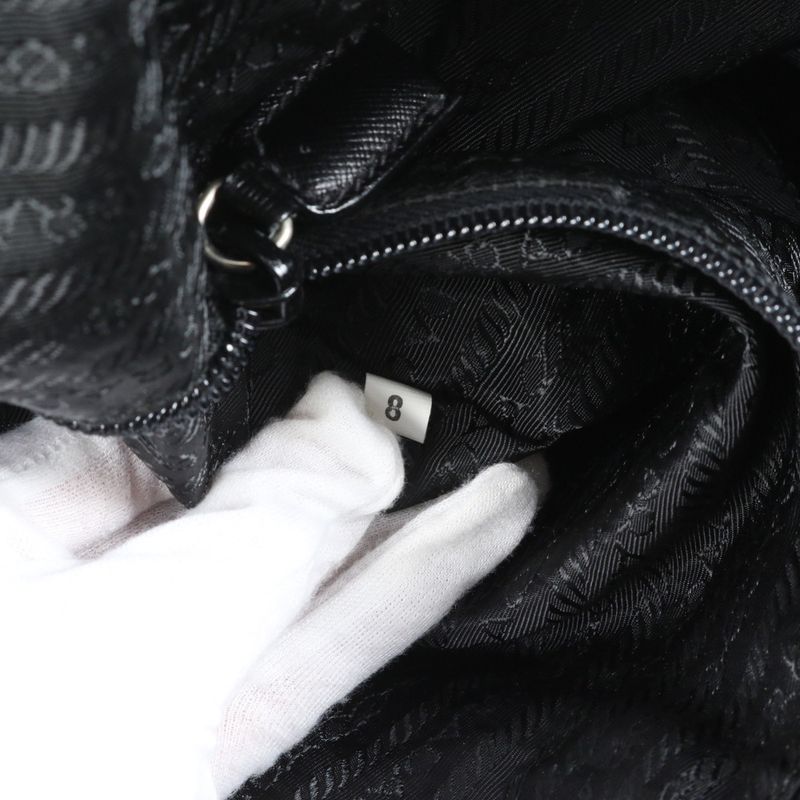 Prada Tessuto Nylon Saffiano Leather Boston Bag Business Travel Tote Carry