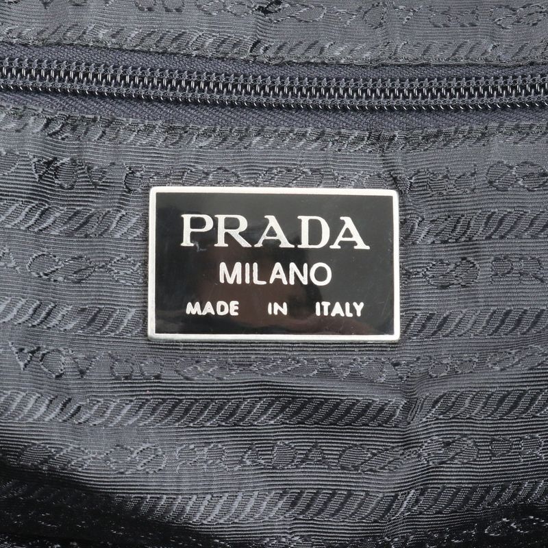 Prada Tessuto Nylon Saffiano Leather Boston Bag Business Travel Tote Carry
