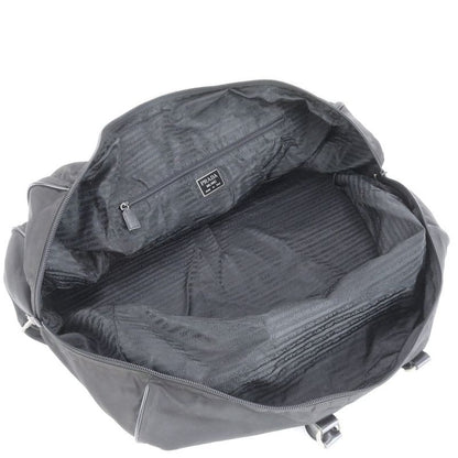 Prada Tessuto Nylon Saffiano Leather Boston Bag Business Travel Tote Carry