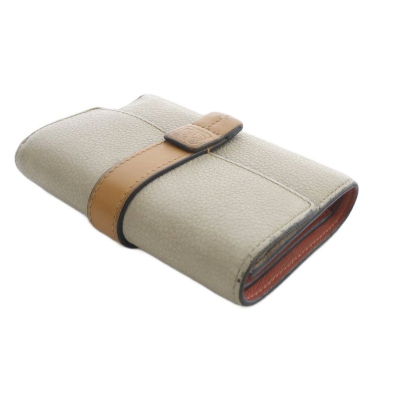 Loewe Vertical Wallet Small Trifold Wallet Leather Beige