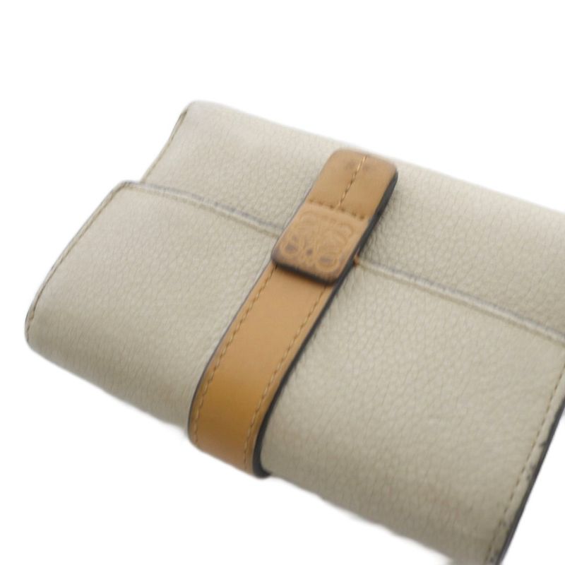Loewe Vertical Wallet Small Trifold Wallet Leather Beige